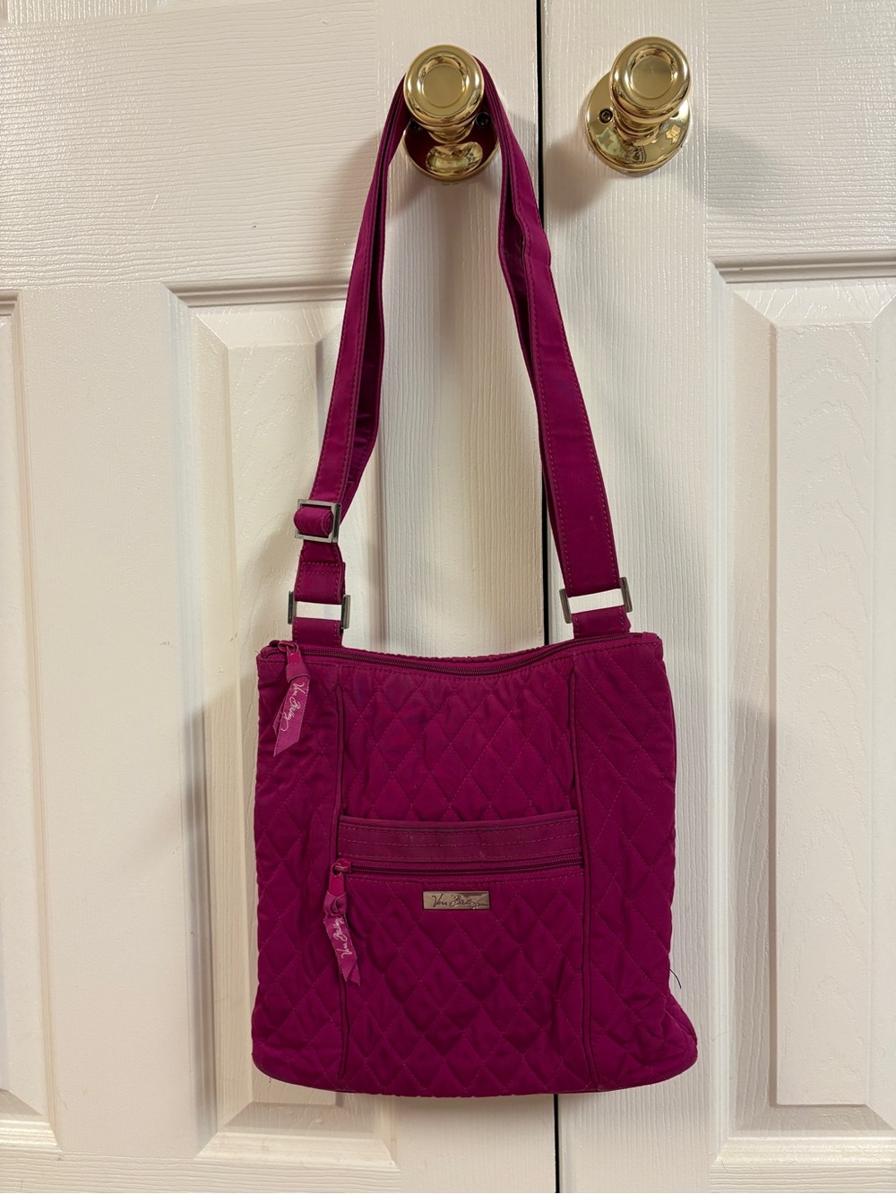 Vera Bradley Microfiber Hipster Crossbody, Magenta- 11โ X 10โ X 2โ - Retired